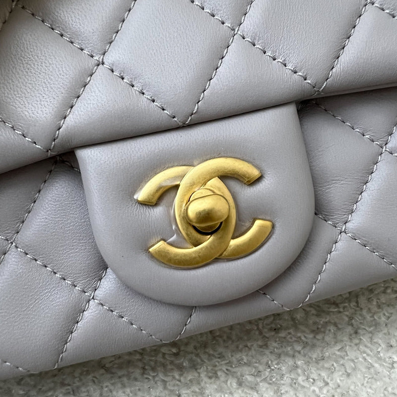 Chanel Pearl Crush Mini Square Flap in Grey Lambskin and AGHW (AS1786)