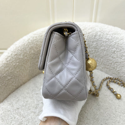 Chanel Pearl Crush Mini Square Flap in Grey Lambskin and AGHW (AS1786)