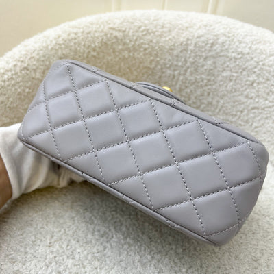 Chanel Pearl Crush Mini Square Flap in Grey Lambskin and AGHW (AS1786)