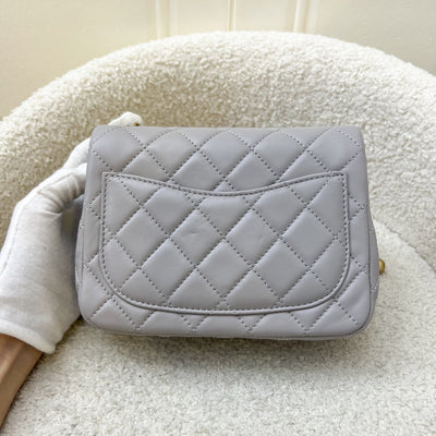 Chanel Pearl Crush Mini Square Flap in Grey Lambskin and AGHW (AS1786)