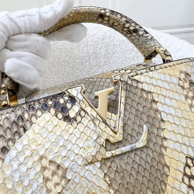 LV Capucines Mini in Gold and Silver Python Skin and LGHW