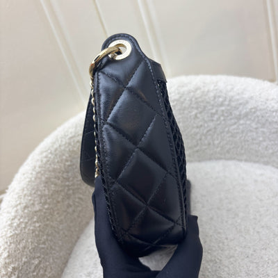 Chanel 25S Clutch on Chain in Black Mesh and LGHW (Model: AP4573)
