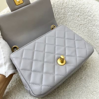 Chanel Pearl Crush Mini Square Flap in Grey Lambskin and AGHW (AS1786)