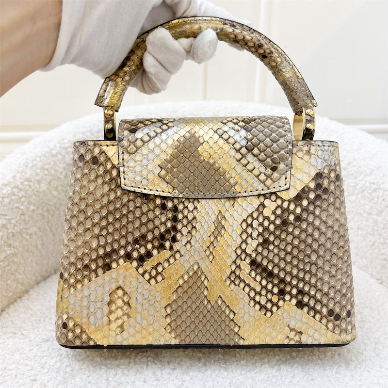 LV Capucines Mini in Gold and Silver Python Skin and LGHW – Brands