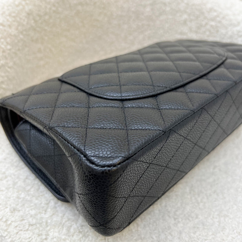 Chanel Medium Classic Flap CF in Black Caviar and SHW