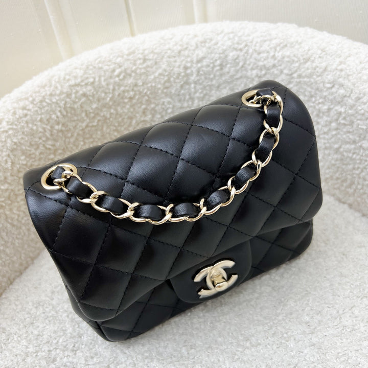 Chanel Classic Square Mini Flap in Black Lambskin and LGHW (Model