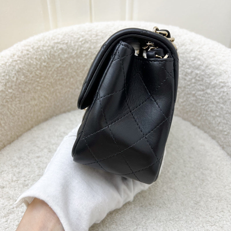 Chanel Classic Square Mini Flap in Black Lambskin and LGHW (Model: A35200)