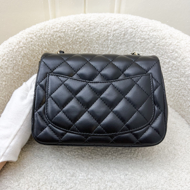 Chanel Classic Square Mini Flap in Black Lambskin and LGHW (Model