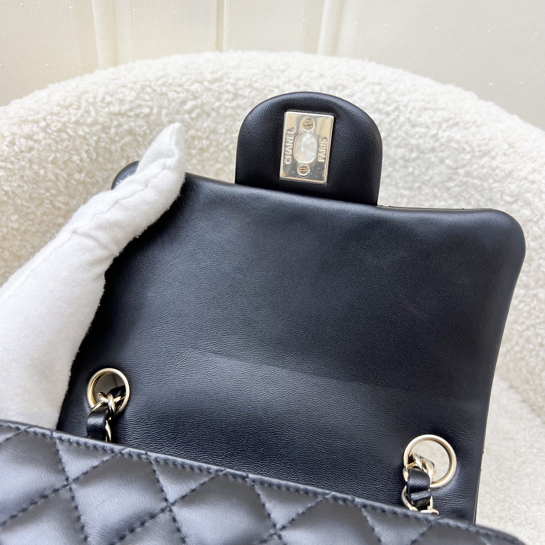 Chanel Classic Square Mini Flap in Black Lambskin and LGHW (Model
