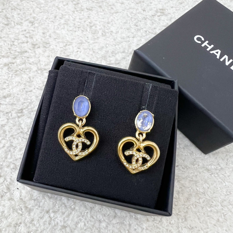 Chanel Heart Dangling Earrings and LGHW (Model: ABA102)