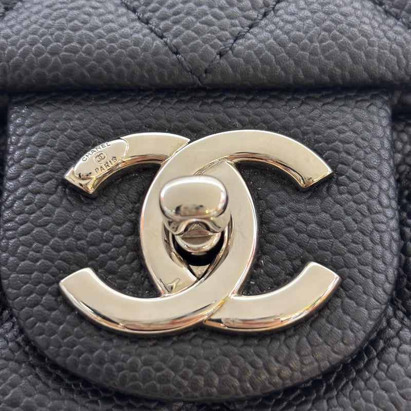 Chanel Easy Caviar Jumbo Flap in Black Caviar and SHW