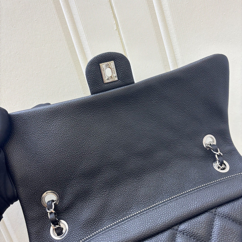 Chanel Easy Caviar Jumbo Flap in Black Caviar and SHW