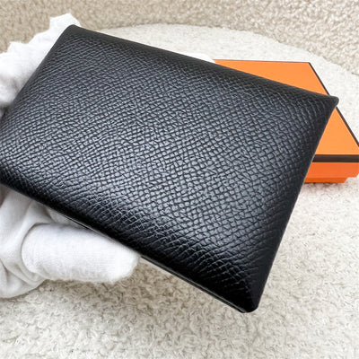 Hermes Calvi Card Holder in Noir Black Epsom Leather