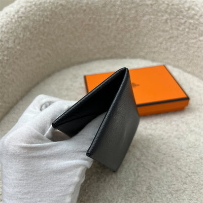 Hermes Calvi Card Holder in Noir Black Epsom Leather