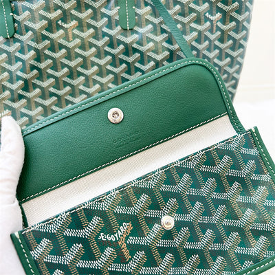 Goyard Saint Louis PM Tote in Green Signature Goyardine Canvas