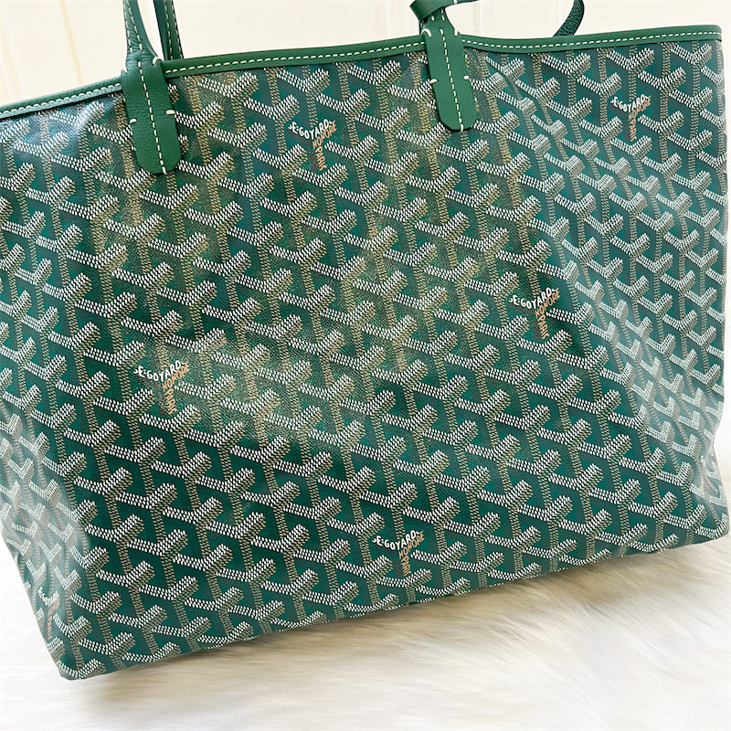 Goyard Saint Louis PM Tote in Green Signature Goyardine Canvas