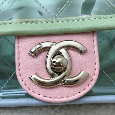 Chanel Coco Splash Mini Flap Bag in Blue and Green PVC, Pink Lambskin and SHW