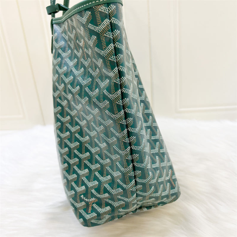 Goyard Saint Louis PM Tote in Green Signature Goyardine Canvas