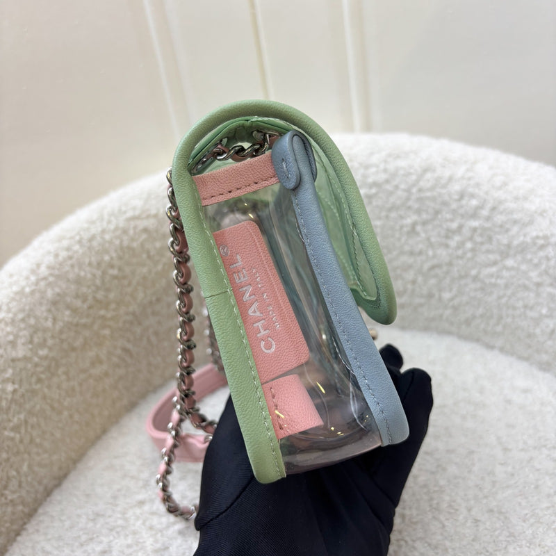 Chanel Coco Splash Mini Flap Bag in Blue and Green PVC, Pink Lambskin and SHW