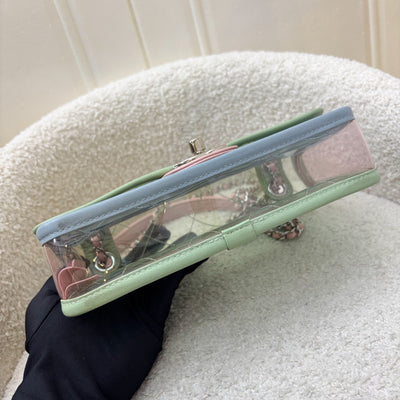 Chanel Coco Splash Mini Flap Bag in Blue and Green PVC, Pink Lambskin and SHW