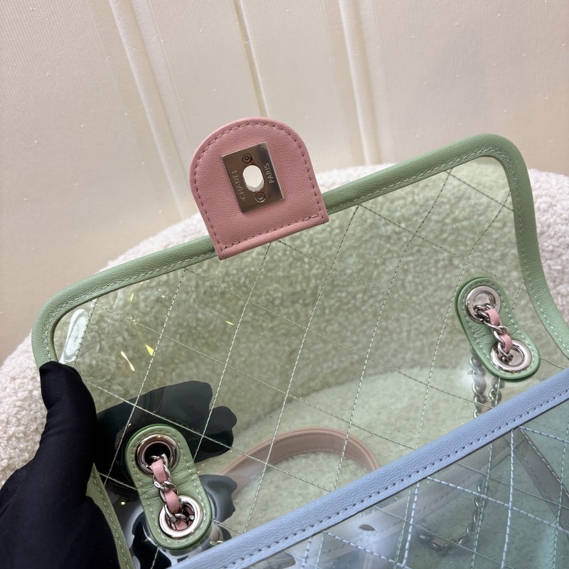 Chanel Coco Splash Mini Flap Bag in Blue and Green PVC, Pink Lambskin and SHW