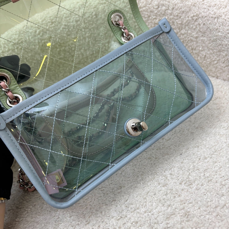 Chanel Coco Splash Mini Flap Bag in Blue and Green PVC, Pink Lambskin and SHW