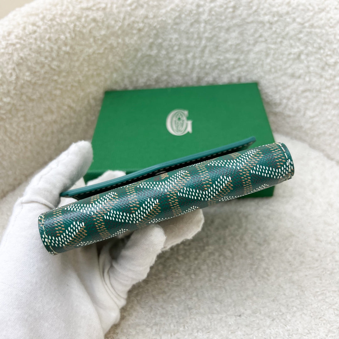 Goyard Saint-Gabriel Compact Wallet in Green Goyardine Canvas and