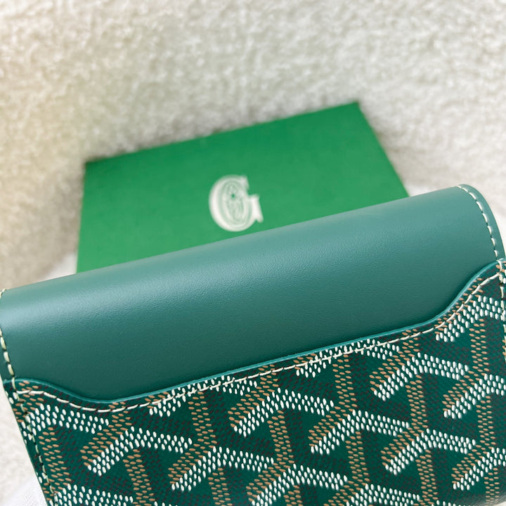 Goyard Saint-Gabriel Compact Wallet in Green Goyardine Canvas and