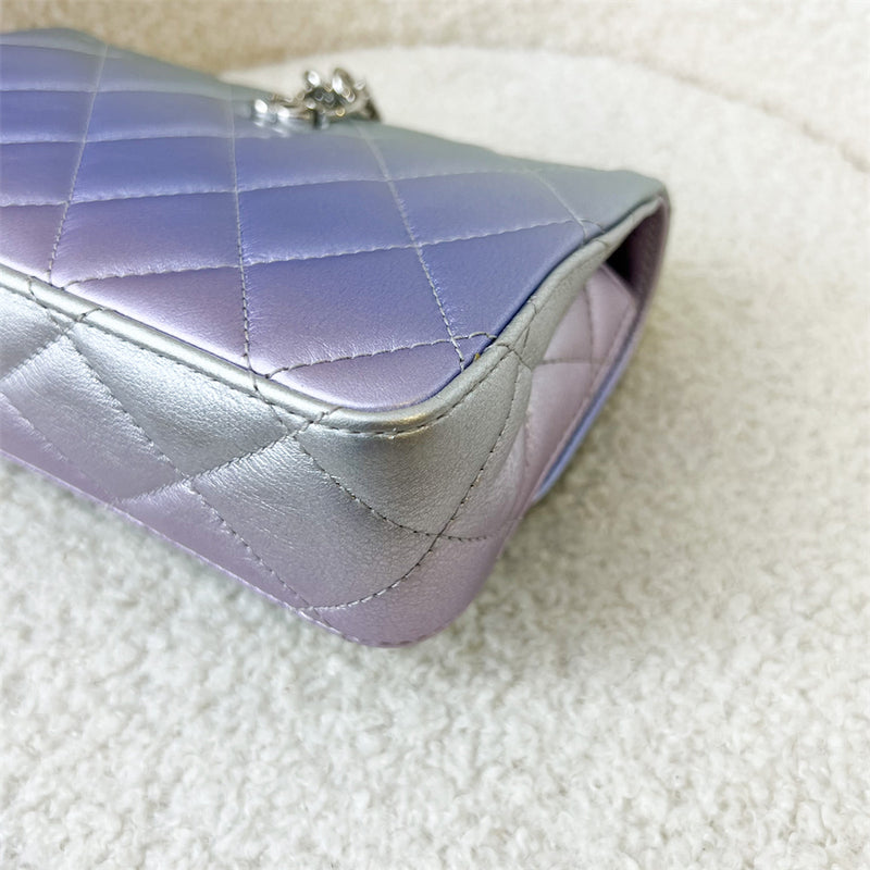 Chanel 21K Clutch with Chain in Iridescent Rainbow Calfskin, Ombre Turnlock and SHW