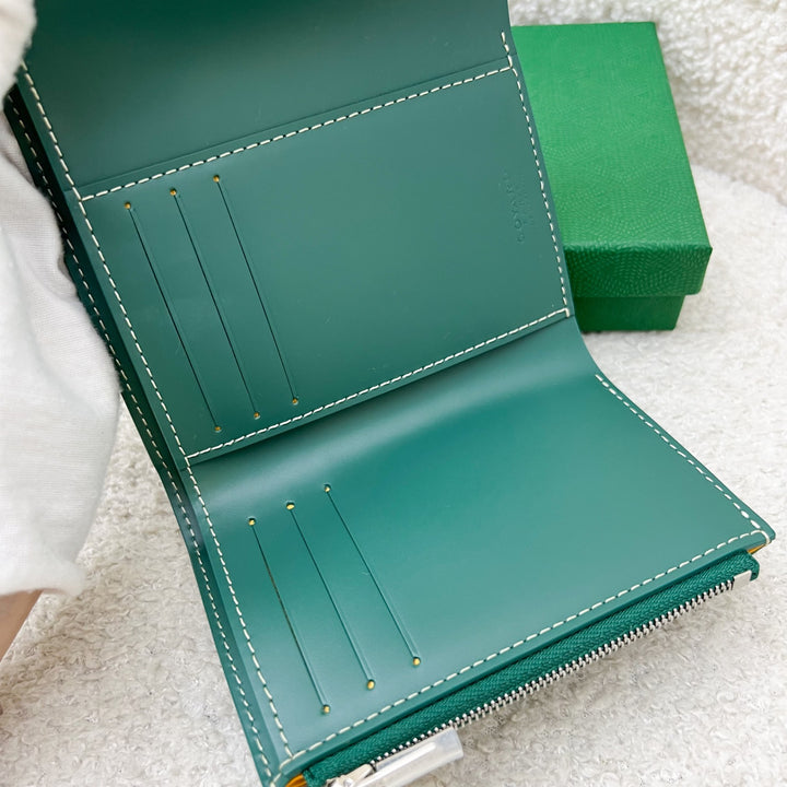 Goyard Saint-Gabriel Compact Wallet in Green Goyardine Canvas and