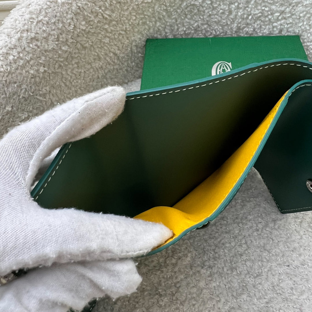 Goyard Saint-Gabriel Compact Wallet in Green Goyardine Canvas and