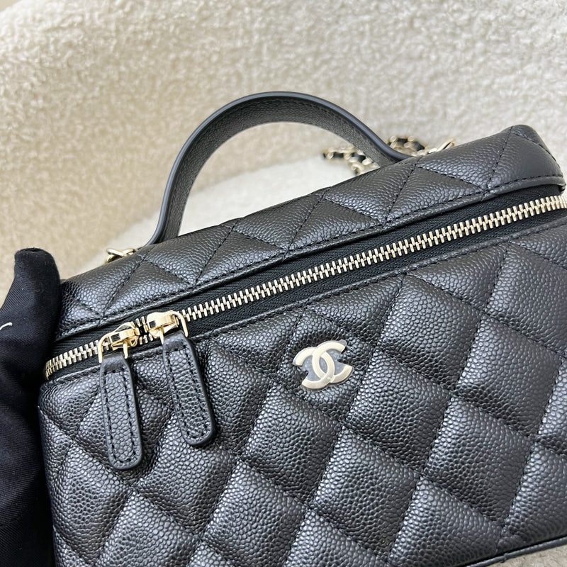 [Brand New Aug 2025] Chanel 25B Vanity / Clutch with Chain (LP Style Bag) in Black Caviar and LGHW