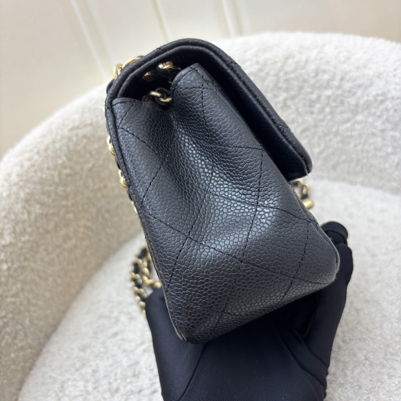 Chanel Classic Square Mini Flap in Black Caviar and Matte GHW
