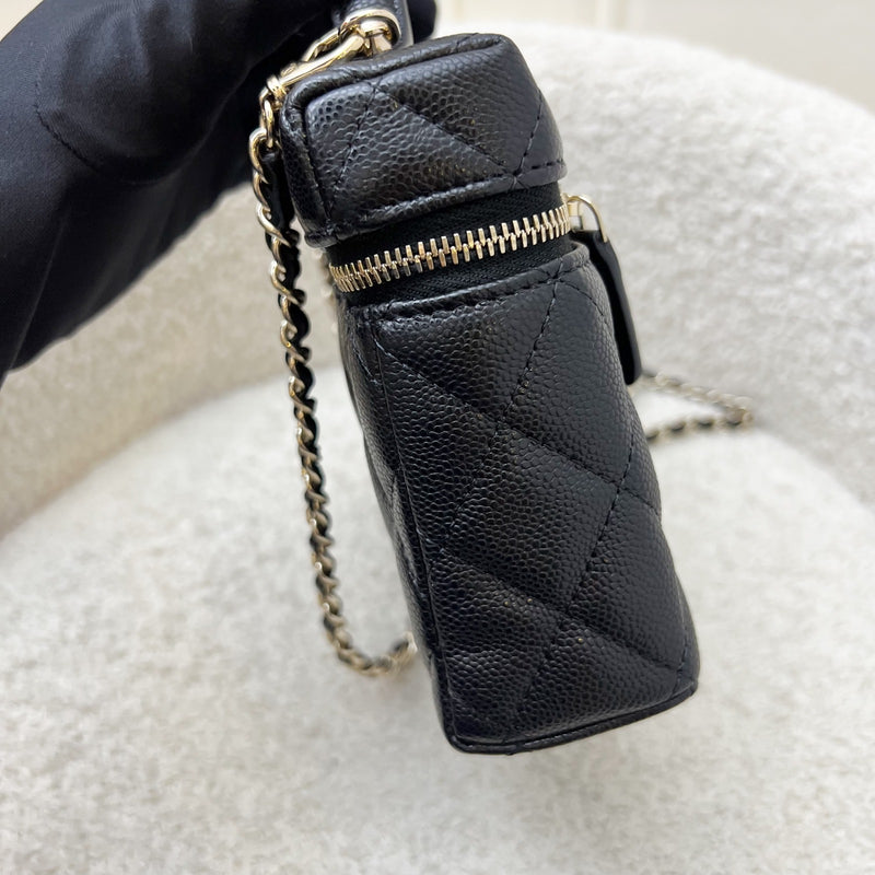 [Brand New Aug 2025] Chanel 25B Vanity / Clutch with Chain (LP Style Bag) in Black Caviar and LGHW