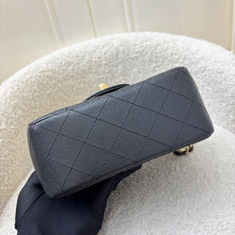 Chanel Classic Square Mini Flap in Black Caviar and Matte GHW