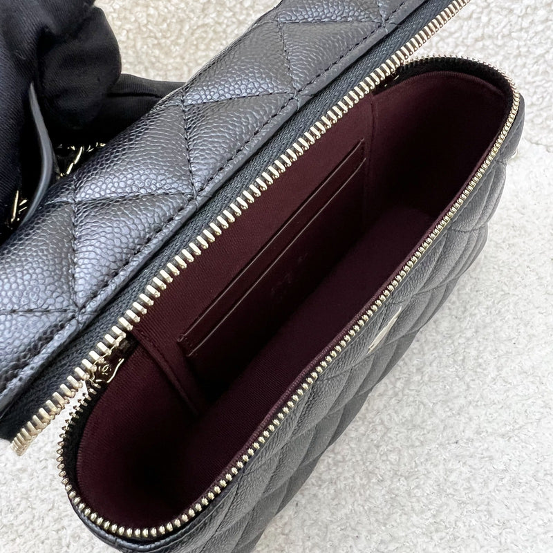 [Brand New Aug 2025] Chanel 25B Vanity / Clutch with Chain (LP Style Bag) in Black Caviar and LGHW