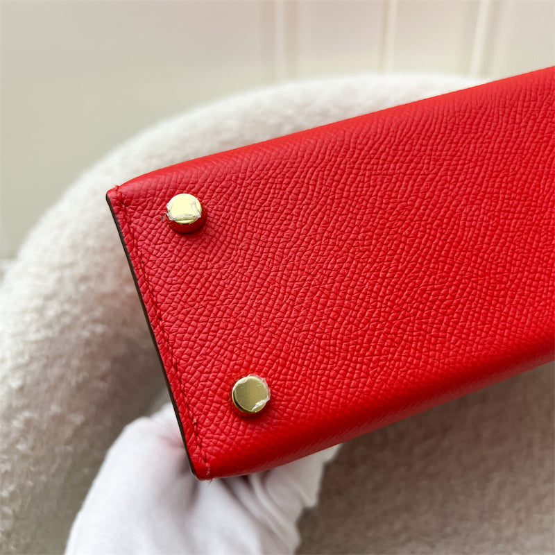 Hermes Verrou 21 in Rouge De Coeur Epsom Leather and GHW