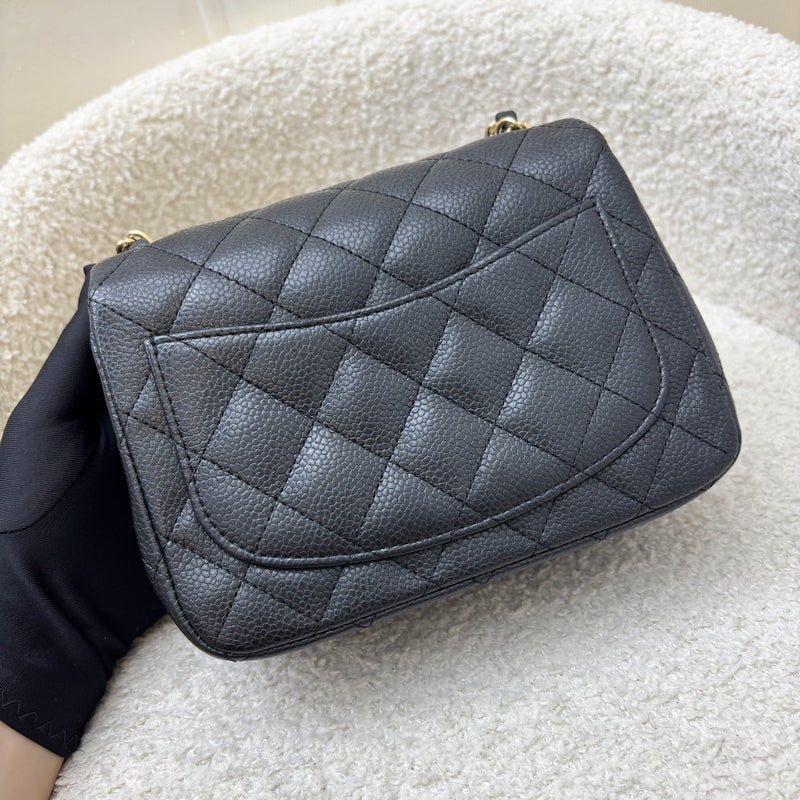 Chanel Classic Square Mini Flap in Black Caviar and Matte GHW