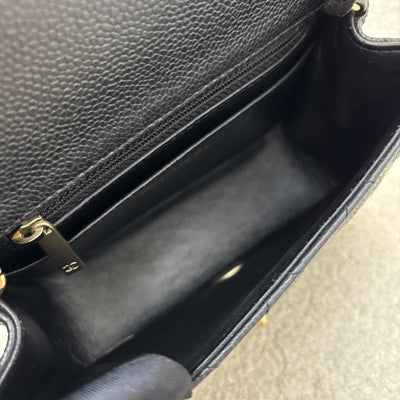 Chanel Classic Square Mini Flap in Black Caviar and Matte GHW