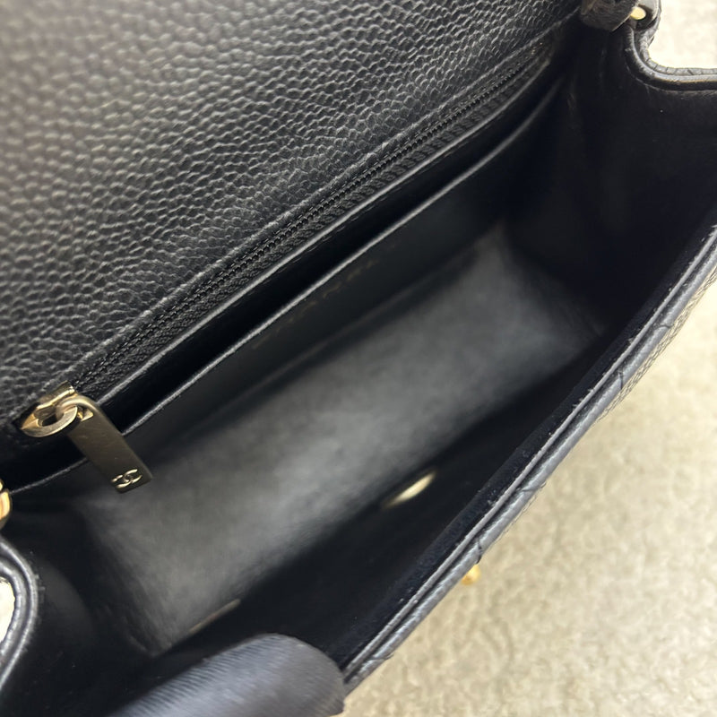 Chanel Classic Square Mini Flap in Black Caviar and Matte GHW