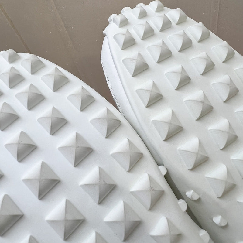Hermes Kichu Ballet Flats in Blanc White Crochet and Calfskin Sz 35.5