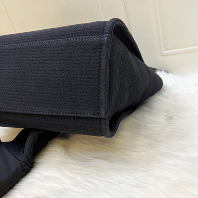 Chanel Small Deauville Shopping Tote in Black Fabric, Black Leather and LGHW