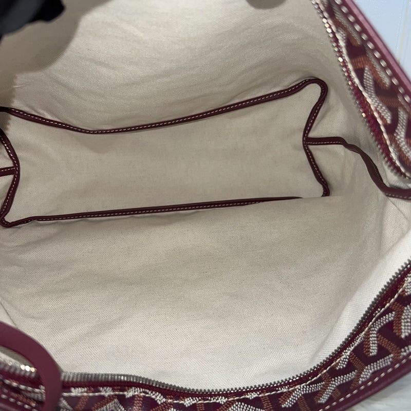 Goyard Boheme PM Hobo Bag in Bordeaux / Burgundy Signature Goyardine Canvas