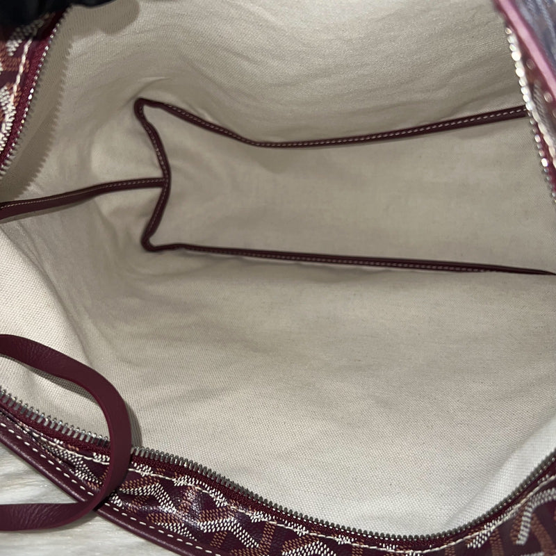 Goyard Boheme PM Hobo Bag in Bordeaux / Burgundy Signature Goyardine Canvas