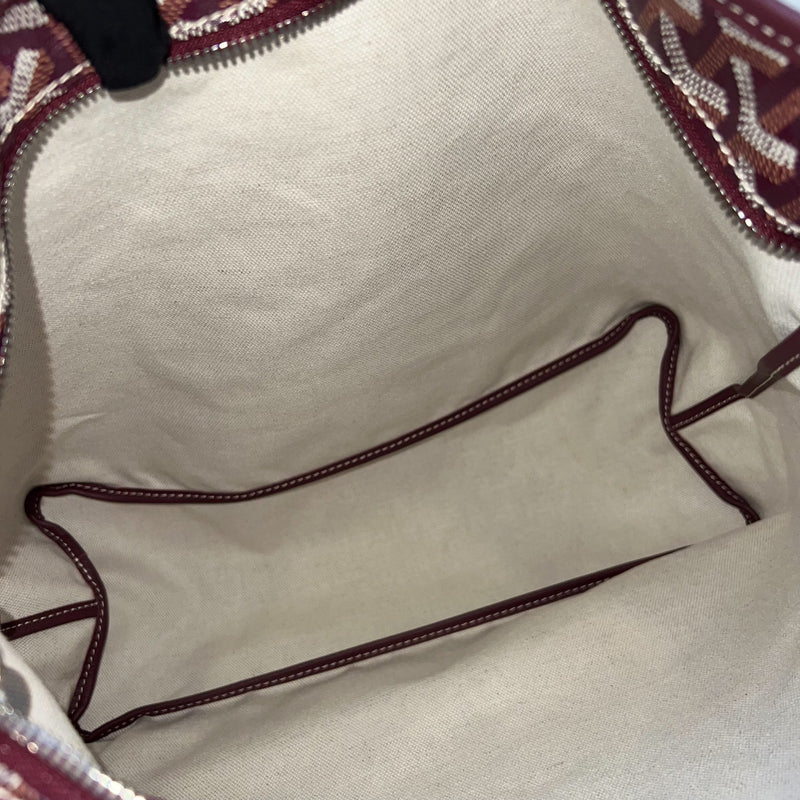 Goyard Boheme PM Hobo Bag in Bordeaux / Burgundy Signature Goyardine Canvas