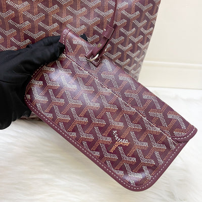 Goyard Boheme PM Hobo Bag in Bordeaux / Burgundy Signature Goyardine Canvas