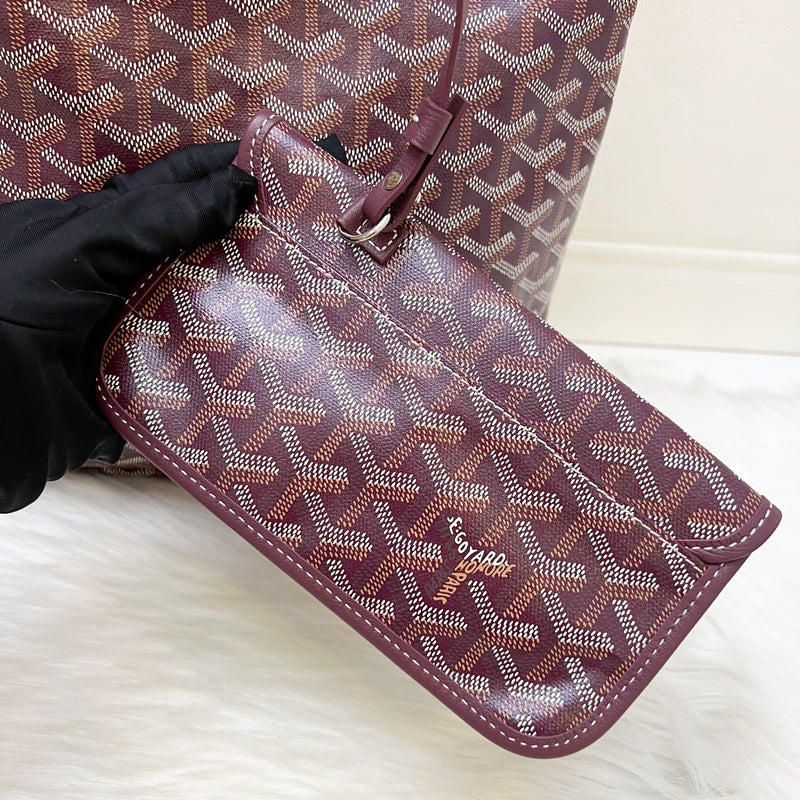 Goyard Boheme PM Hobo Bag in Bordeaux / Burgundy Signature Goyardine Canvas