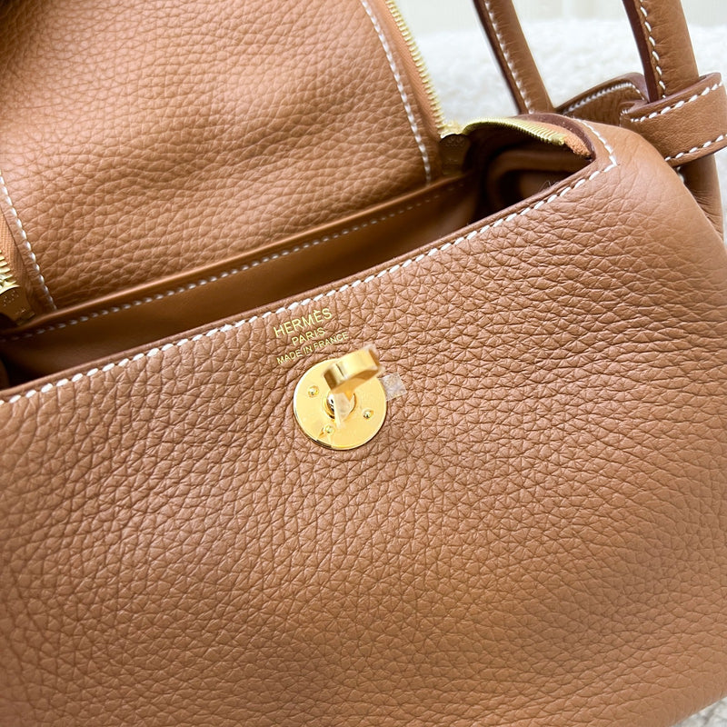 [Local Full Set - 2023] Hermes Mini Lindy in Gold Clemence Leather and GHW