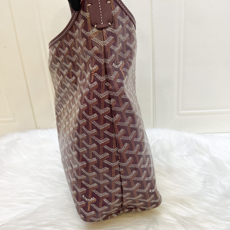Goyard Boheme PM Hobo Bag in Bordeaux / Burgundy Signature Goyardine Canvas