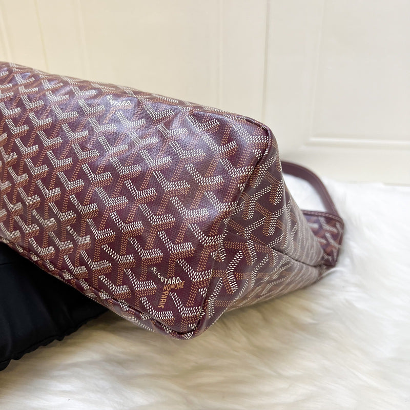 Goyard Boheme PM Hobo Bag in Bordeaux / Burgundy Signature Goyardine Canvas
